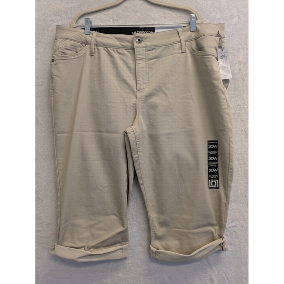 Liz Claiborne Pants - Liz Claiborne Woman 20W Beige Classic‎ Fit Flexi-Fit Crop Capri Pants